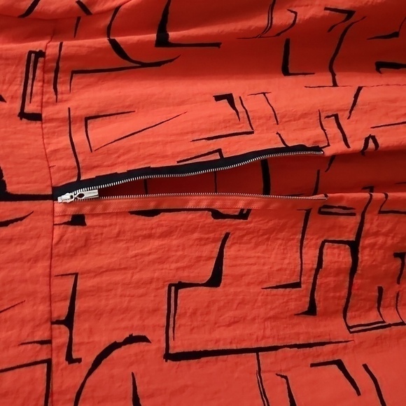 Ali Miles Artsy Art to wear Blouse XL Zipper Back Ruffle Sleeve Collegiate Lux - Picture 11 of 14